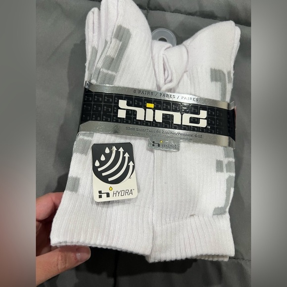Hind Other - New NIP NWT mens HIND long tall white socks shoe sz 6-7-8-9-10-11-12